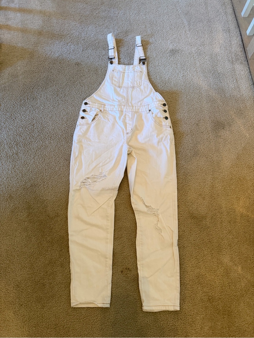 Forever 21 Women’s White Overalls